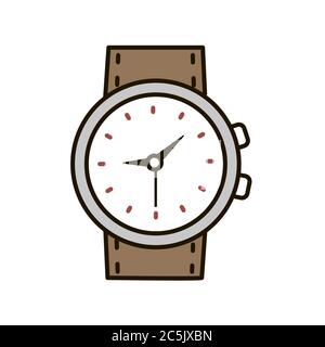 Mens Watch on white background. Vector illustration in trendy flat style. ESP 10. Stock Vector