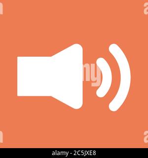 High volume icon. For websites and apps. Image on red background. Flat line vector illustration. Stock Vector
