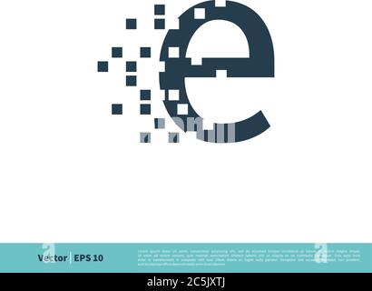 Letter E and Pixels Icon Vector Logo Template Illustration Design. Vector EPS 10. Stock Vector