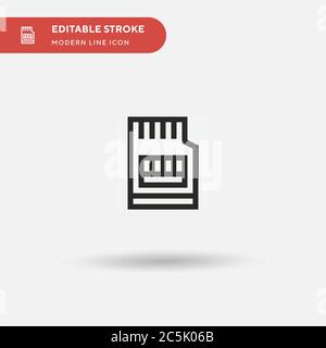 Sd Card Simple vector icon. Illustration symbol design template for web mobile UI element. Perfect color modern pictogram on editable stroke. Sd Card icons for your business project Stock Vector
