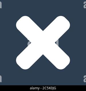 Multiplication sign icon. For websites and apps. Image on black background. Flat line vector illustration. Stock Vector