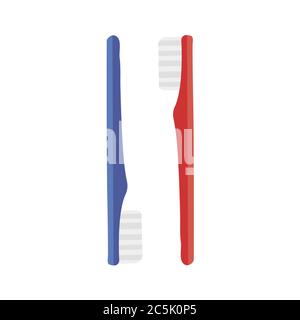 Toothbrush on white background. EPS 10 in trendy flat style isolated. Stock Vector