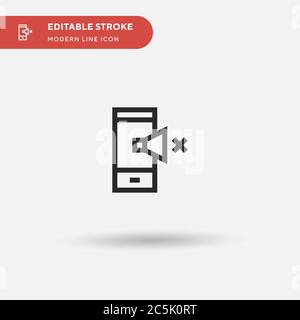 Mute Simple vector icon. Illustration symbol design template for web mobile UI element. Perfect color modern pictogram on editable stroke. Mute icons for your business project Stock Vector