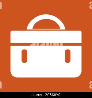 Briefcase sign icon in trendy flat style isolated on purple background. For your web site design, logo, app, UI. Vector illustration. Stock Vector