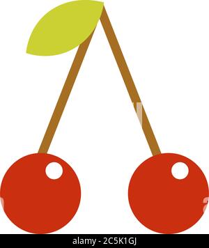 Cherry icon. Red cherry sign vector. Stock Vector
