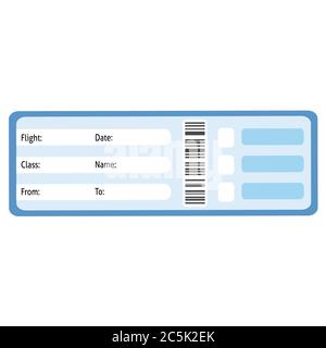 Airline boarding pass ticket on white background. Vector illustration in trendy flat style. EPS 10 Stock Vector
