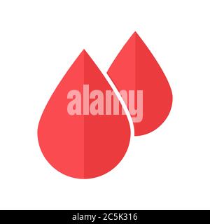Drops of blood icon vector logo template flat style. Stock Vector
