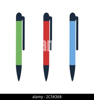 Pen on white background. EPS 10 in trendy flat style isolated. Stock Vector