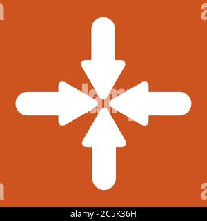 4 arrows icon isolated on red background. Vector illustration. Stock Vector