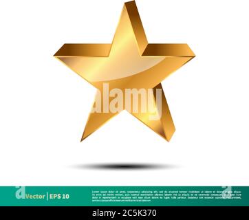 Gold Star Icon Vector Logo Template Illustration Design. Vector EPS 10. Stock Vector