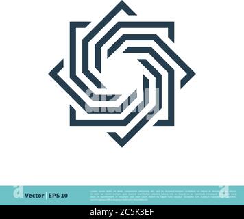 Ornamental Line Decorative Star Geometric Icon Vector Logo Template Illustration Design. Vector EPS 10. Stock Vector