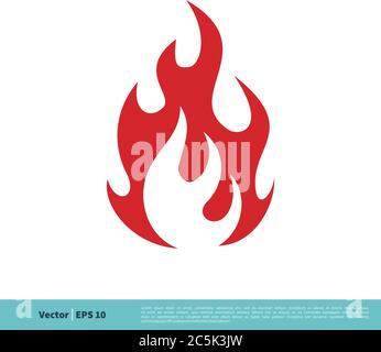 Red Fire Icon Vector Logo Template Illustration Design. Vector EPS 10. Stock Vector