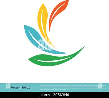 Colorful Leaves Logo Template Illustration Design. Vector EPS 10. Stock Vector