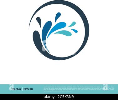 Splash Water Icon vector Logo Template Illustration Design. Vector EPS 10. Stock Vector