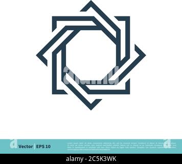 Ornamental Line Decorative Star Geometric Icon Vector Logo Template Illustration Design. Vector EPS 10. Stock Vector