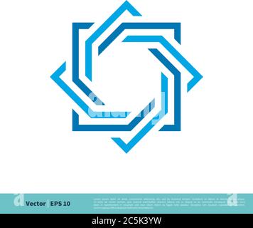 Line Art Geometric Square Diamond Healthcare Cross Icon Vector Logo Template Illustration Design. Vector EPS 10. Stock Vector