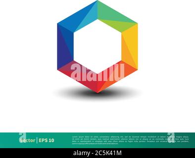 Colorful Hexagon Vector Logo Template Illustration Design. Vector EPS 10 Stock Vector