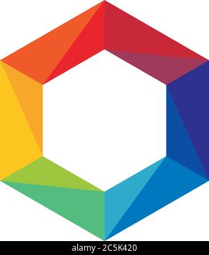 Colorful Hexagon Vector Logo Template Illustration Design. Vector EPS 10 Stock Vector