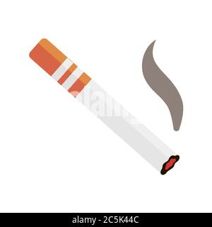 Smoking Cigarette on white background. EPS 10 in trendy flat style isolated. Stock Vector