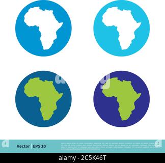 Africa map in Circle Globe Icon Vector Logo Template Illustration Design. Vector EPS 10. Stock Vector