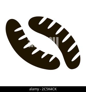Grilled sausages icon in trendy flat style isolated. EPS 10. Stock Vector