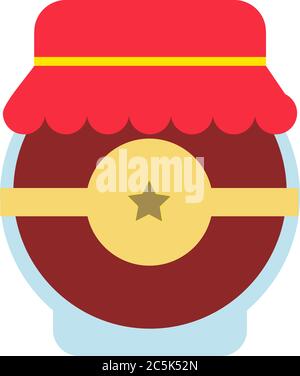 Jar of jam. Vector icon. Stock Vector
