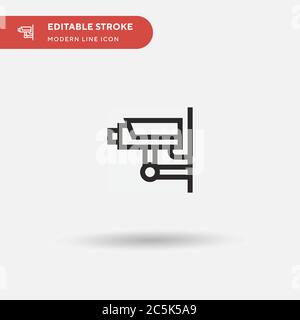 Security Camera Simple vector icon. Illustration symbol design template for web mobile UI element. Perfect color modern pictogram on editable stroke. Security Camera icons for your business project Stock Vector