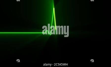 Heartbeat green light line EKG beat monitor Stock Photo