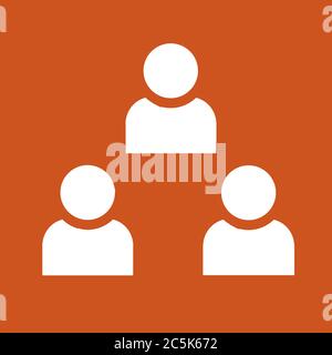 People icon in trendy flat style isolated on red background. Vector illustration. Stock Vector