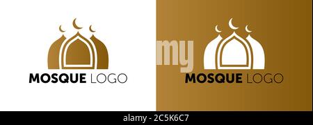 mosque business logo design, corporate identity elements. Stock Vector