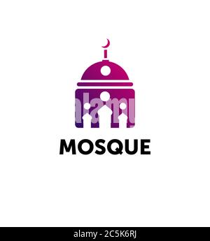 mosque. dome of the mosque abstract symbol. vector design logotype. Stock Vector