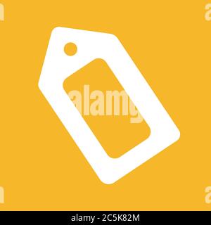 Price tag icon. For websites and apps. Image on yellow background. Flat line vector illustration. Stock Vector