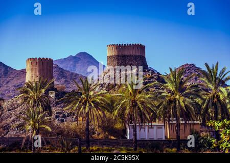 Al Bidya Mosque Fujairah United Arab Emirates UAE Oldest Mosque Stock Photo