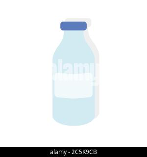 Bottle of water on white background. Vector illustration in trendy flat style. EPS 10. Stock Vector