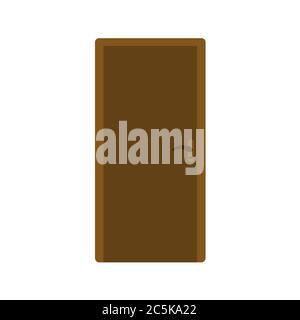 Modern wooden door on white background. Vector illustration in trendy flat style. EPS 10 Stock Vector