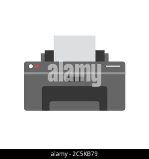 Printer on white background. Vector illustration in trendy flat style. EPS 10 Stock Vector