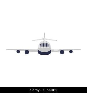 Airplane flying on white background. Vector illustration in trendy flat style. EPS 10 Stock Vector