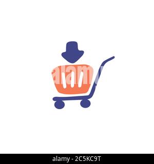 Shopping cart basket sign. Online shopping on website vector icon. Flat vector illustration Stock Vector