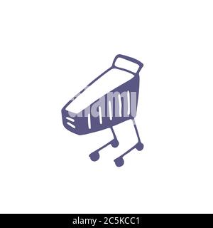 Single shopping trolley icon. Cart sign. Vector flat illustration Stock Vector