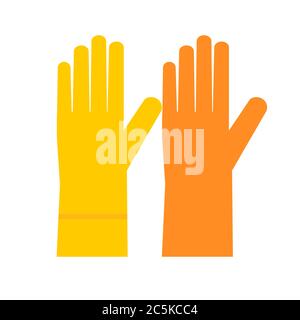 Rubber protective gloves. Vector illustration. Stock Vector