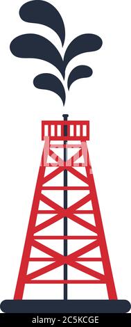 Oil rig icon. Simple illustration of oil rig vector icon for web and other. Stock Vector