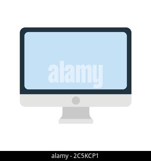 Computer monitor on white background. Vector illustration in trendy flat style. EPS 10. Stock Vector
