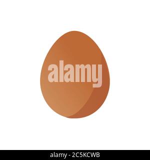 Egg on white background. Vector illustration in trendy flat style. EPS 10. Stock Vector