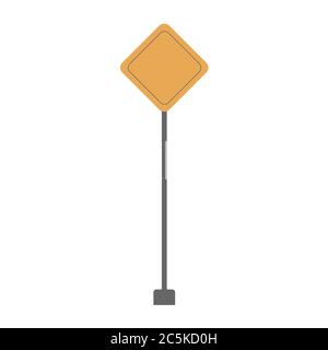 Road Sign on white background. Vector illustration in trendy flat style. EPS 10 Stock Vector