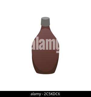 Bottle with maple syrup on white background. Vector illustration in trendy flat style. EPS 10. Stock Vector