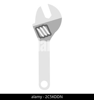 Adjustable wrench glyph on white background. Vector illustration in trendy flat style. EPS 10 Stock Vector