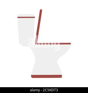 Toilet bowl on white background. Vector illustration in trendy flat style. EPS 10. Stock Vector