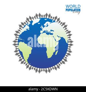 Vector Illustration of World Population Day 11 July, which seeks to raise awareness of global population issues, Poster or banner. Stock Vector