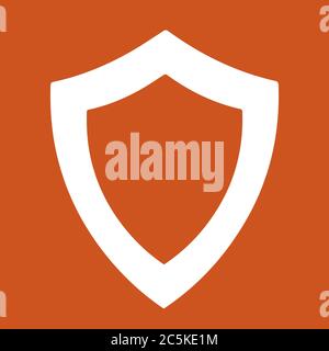 Shield icon in trendy flat style isolated on red background. Vector illustration. Stock Vector