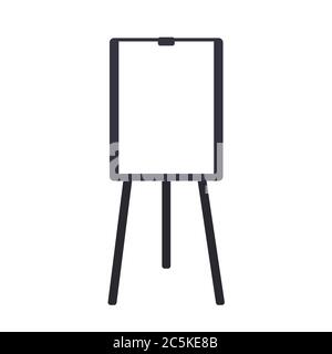 Paint Desk and White Paper on white background. Vector illustration in trendy flat style. EPS 10 Stock Vector